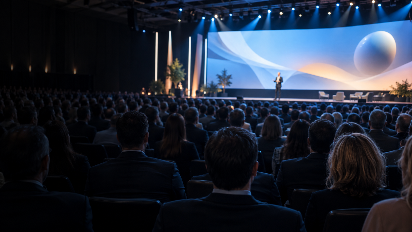 Audience gathered for a real estate conference presentation